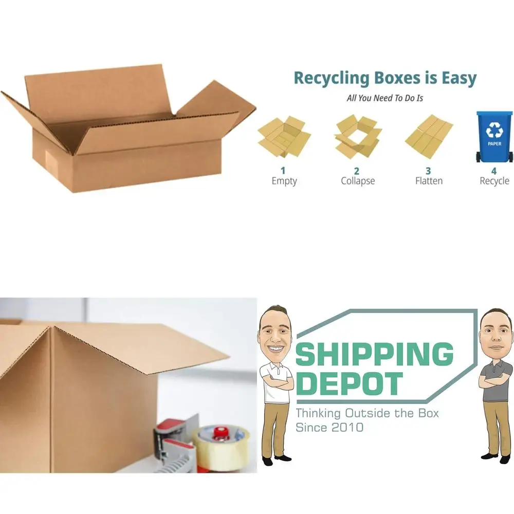 

50-Pack 9x6x2 Inch Corrugated Cardboard Boxes for Shipping, Packing, and Moving