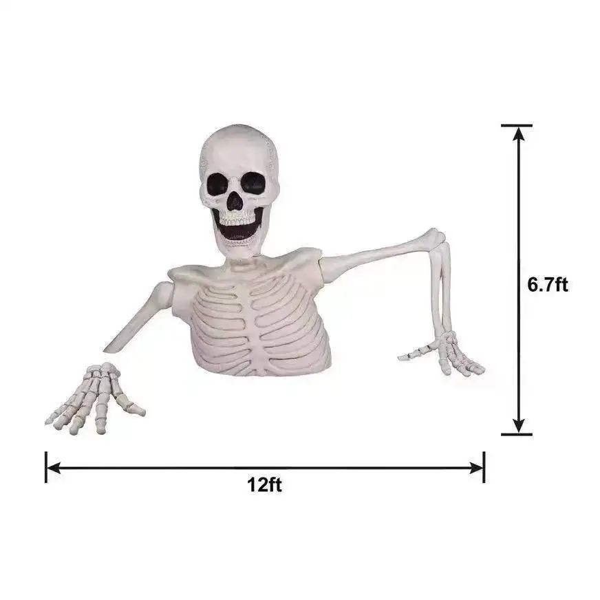 Half-body big head skeleton ornament Halloween secret room set outdoor garden garden ornament