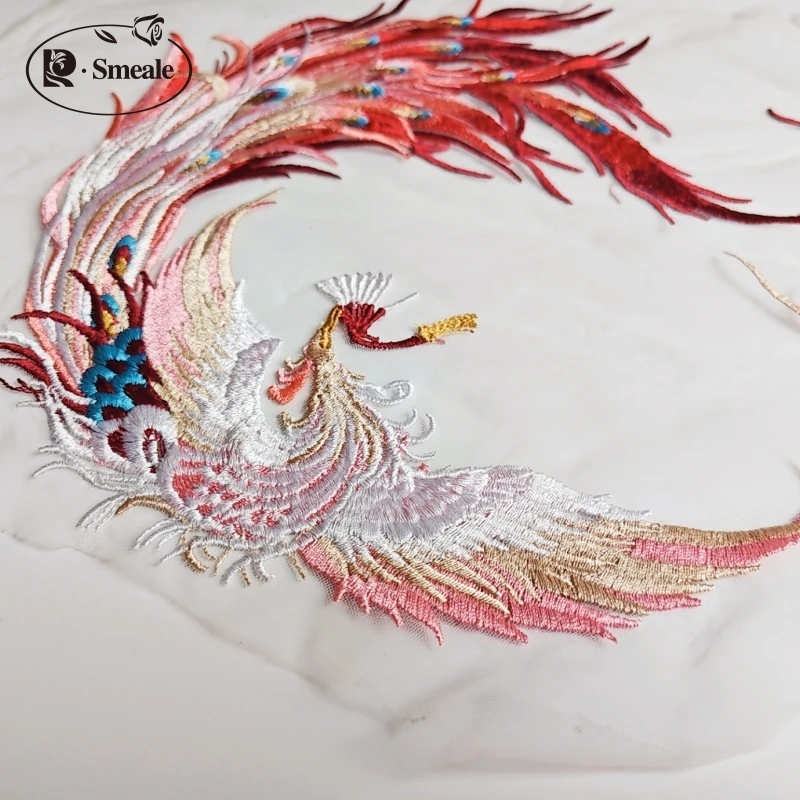 Chinese Traditional Phoenix Applique Lace Patch Dress, Children\'s Wear, Decorative Flower, New, RS4258, 45.5*30cm