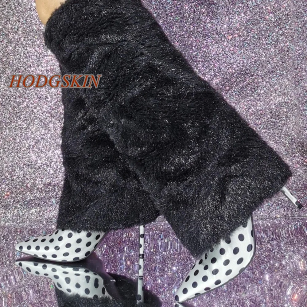 

Polka Dots Mixed Color Pointed Toe Pumps Knee High Stiletto High Heel Women Pumps 2025 New Arrivals Fashion Runway Casual Boots