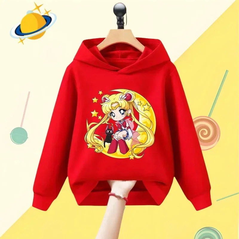 Sailor Moon Anime children\'s hoodie game cartoon printed Autumn winter long sleeve sweatshirt boys girls Kawaii casual top