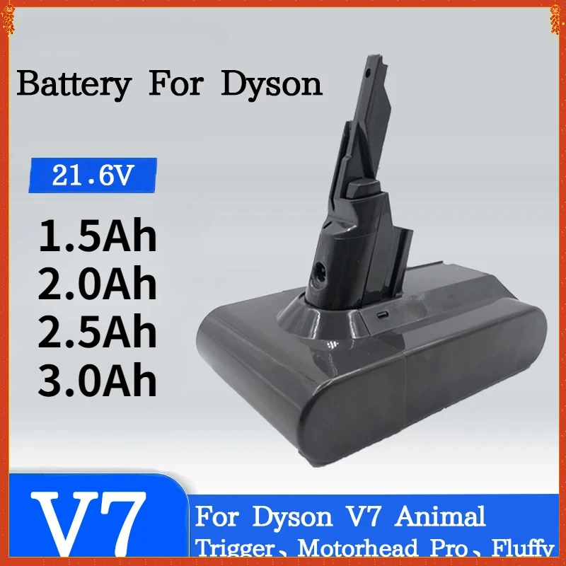 

V7 3000mAh 21.6V ForDyson Battery Longer Runtime and Stronger Suction Replacement V7 Animal Trigger Motorhead Pro Fluffy SV11