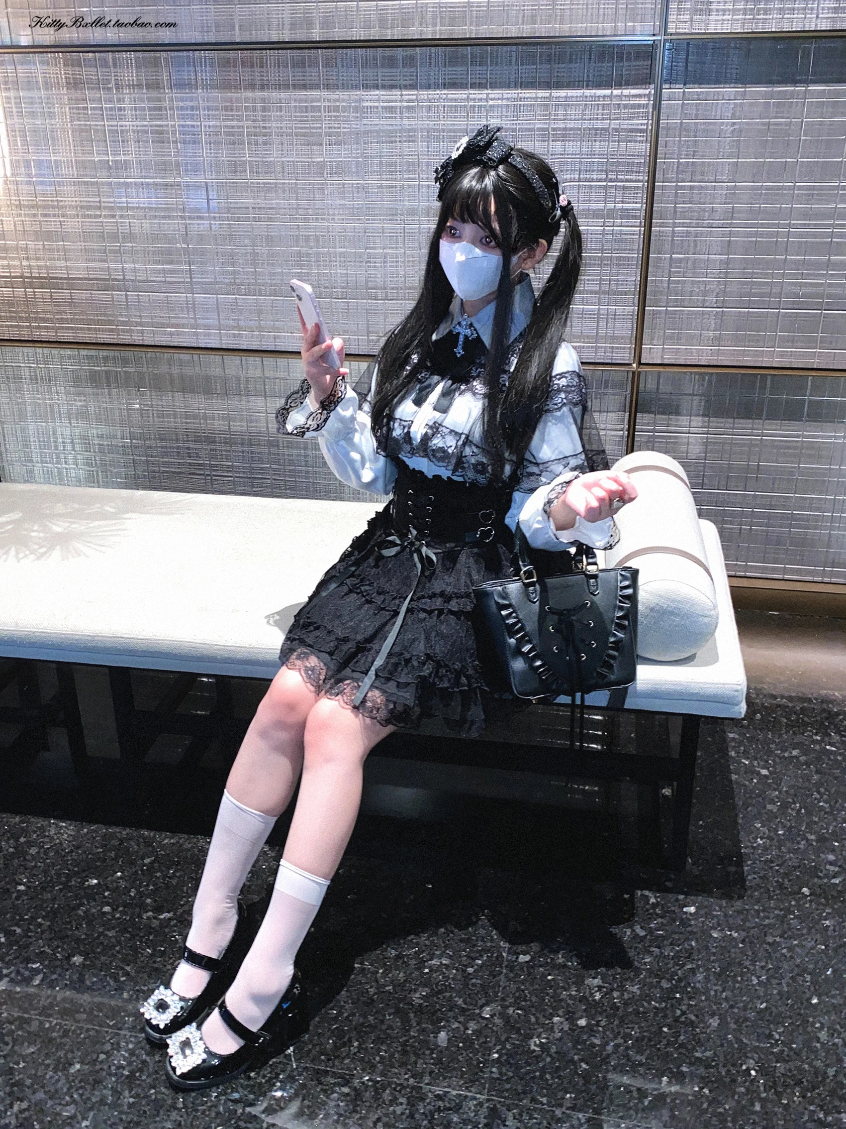 Japanese Mine Style Lace Splicing Short Skirts High Waist Lace-up A-line Heart Leather Buckle Sweet Versatile Mini Skirt Women