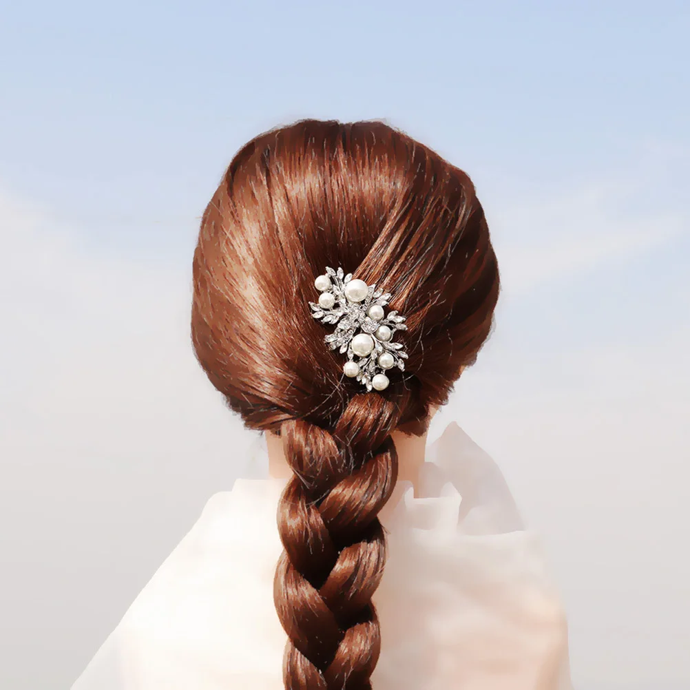 

1pc Vintage Pearl Hair Comb Alloy Rhinestone Bridal Wedding Headpiece Decor For Women Elegant Party Dance Accessories