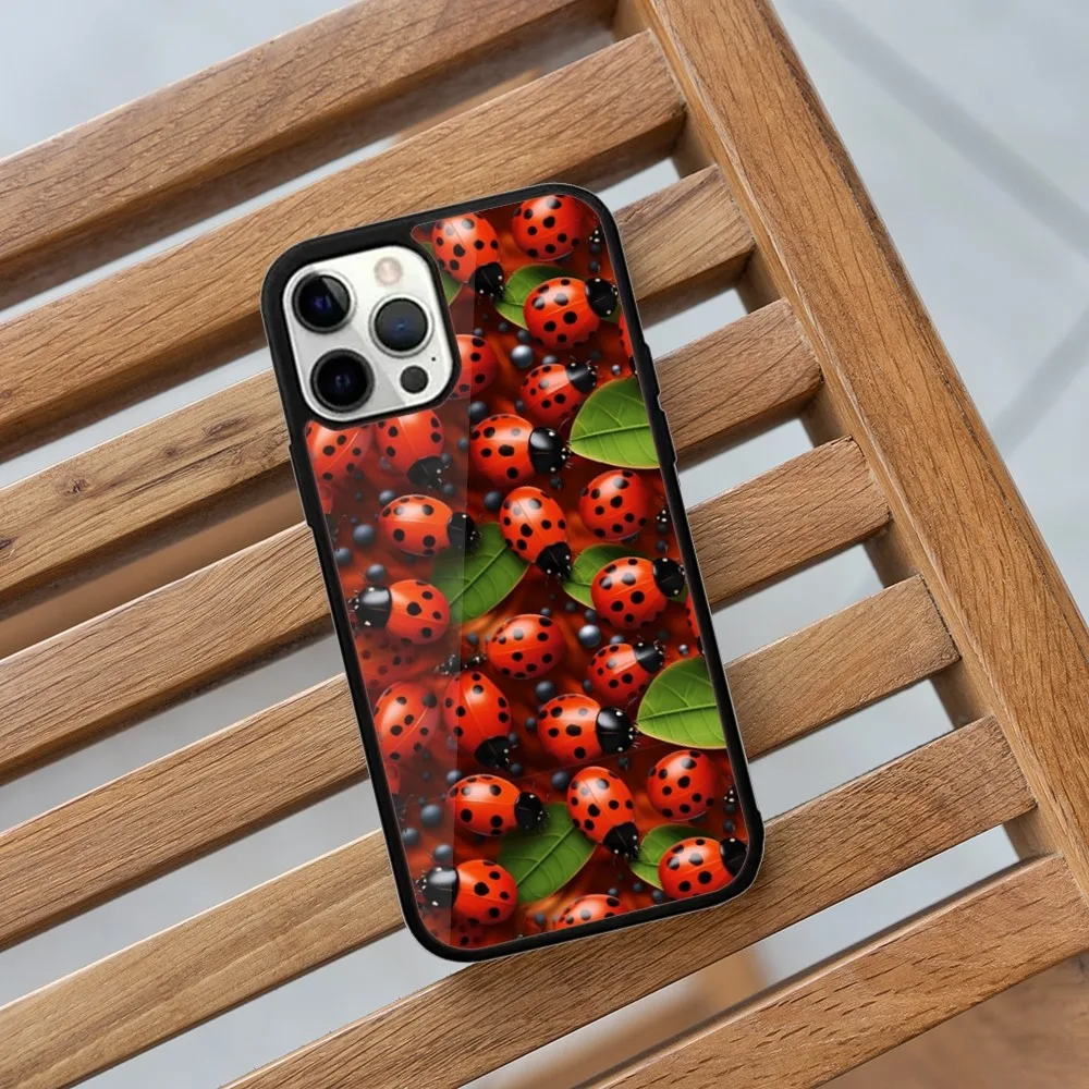 Insect Beautiful Ladybugs Phone Case For iPhone 16,15,14,13,12,11,Plus,Pro,Max,Mini Magsafe Magnetic Wireless Charging