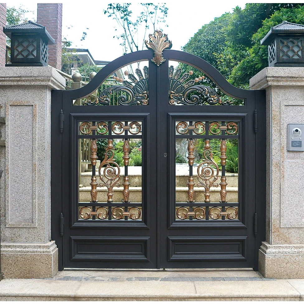 European Style Cast Villa Doors Electric Garden Aluminium Courtyard Automatic System Sliding Driveway Gatepromote sales