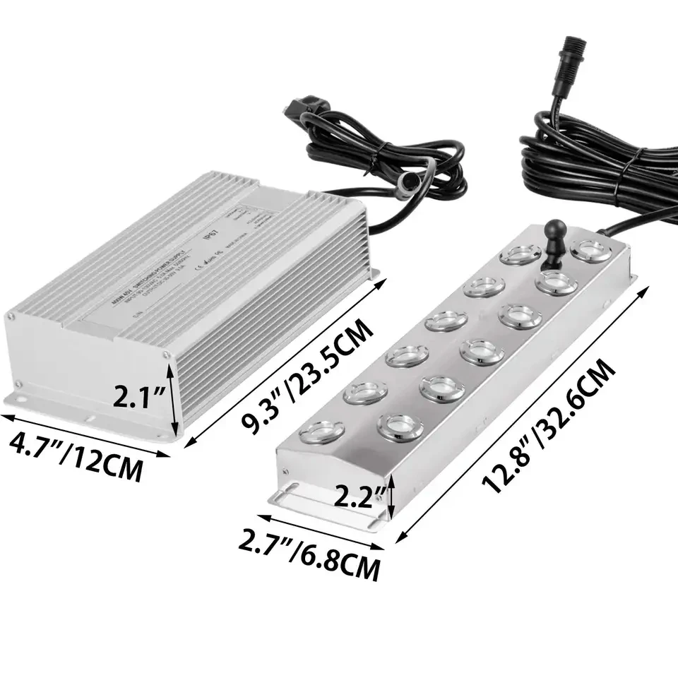 

Stainless Steel Humidifier Hydroponic Fountain Pond Atomizer 12-head Ultrasonic Defogger
