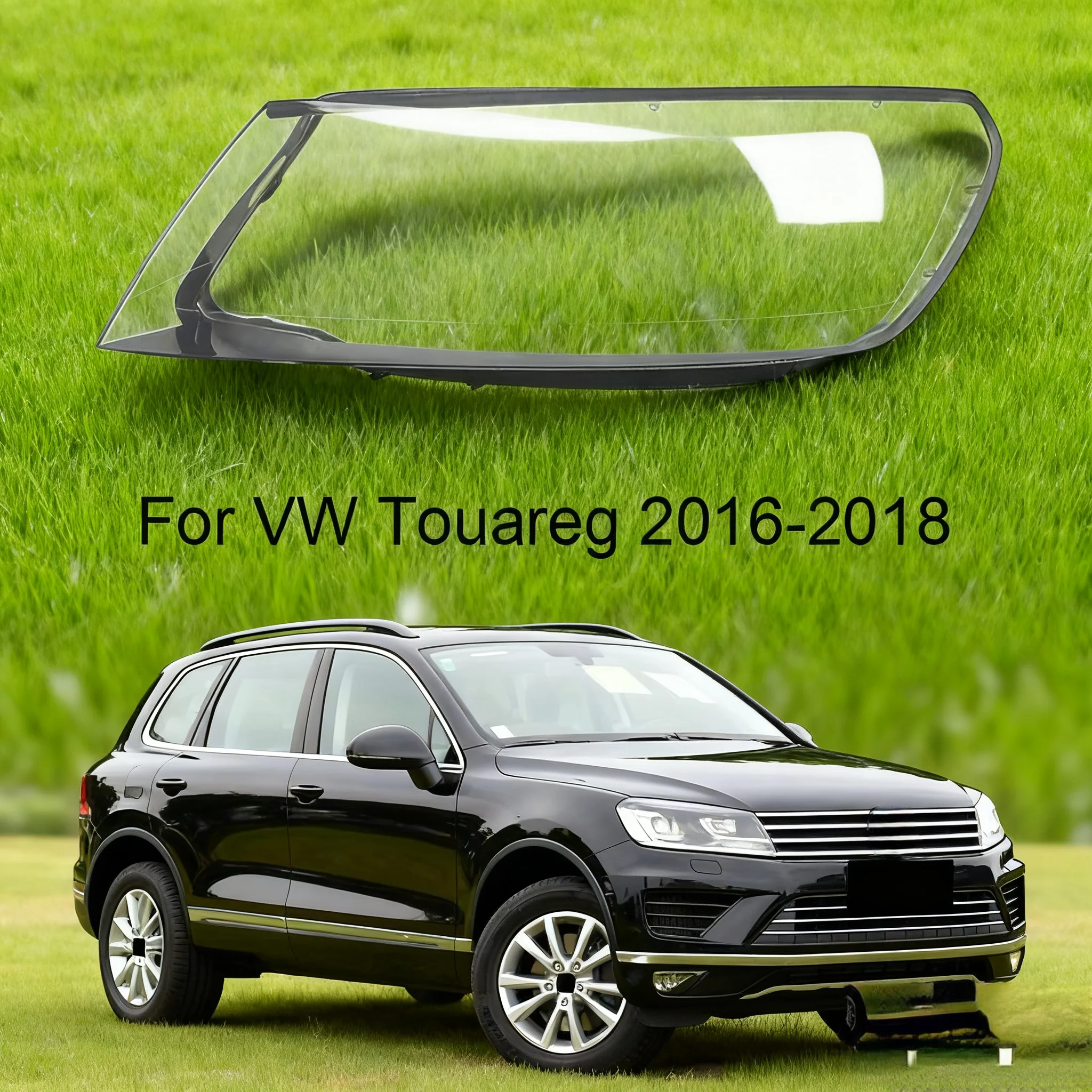 ل Volkswagen VW طوارق 2016 2017 2018 سيارة الجبهة عدسة المصباح الأمامي غطاء كشافات قذيفة شفافة عاكس الضوء الزجاج مصباح الإسكان
