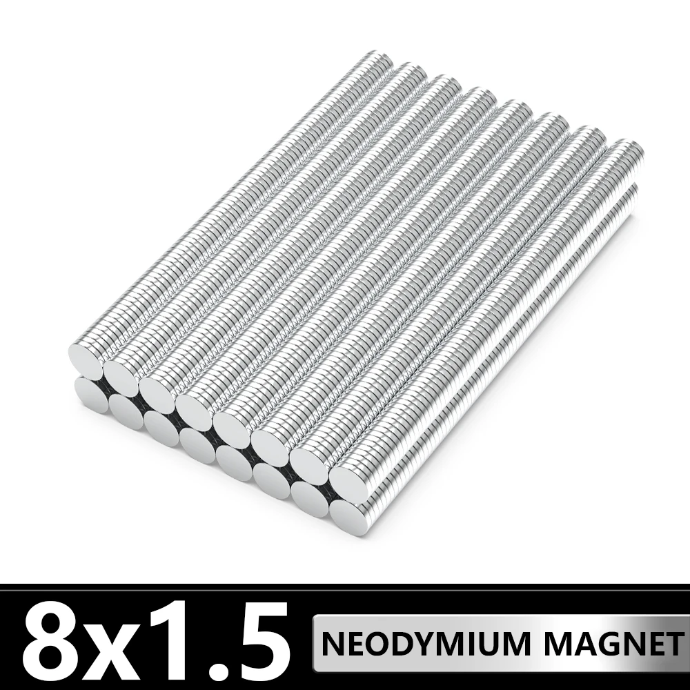 

10~1000 Pcs Small Round Magnet 8x1.5 Permanent NdFeB Super Strong Powerful Magnets imans N35 8mm x 1.5mm Neodymium Magnet