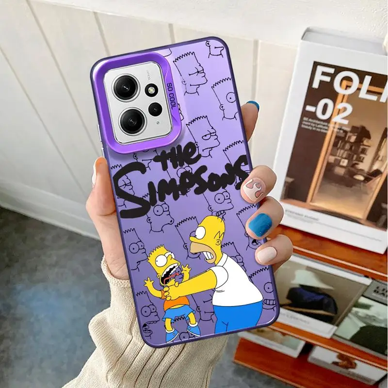 The Simpsons Family Case for Xiaomi Redmi Note 11 10 13 Pro 9S 12 9 Poco X3 NFC 11 Lite A1 Plus Colored Silver Shell Phone Cover