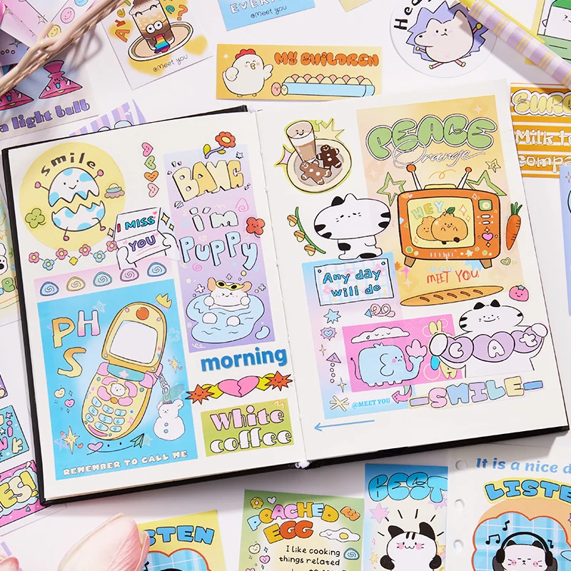 30 PCS Cute cartoon teenage Paper Stickers Crafts And Scrapbooking stickers kids toys book Decorative sticker DIY Stationery ﻿