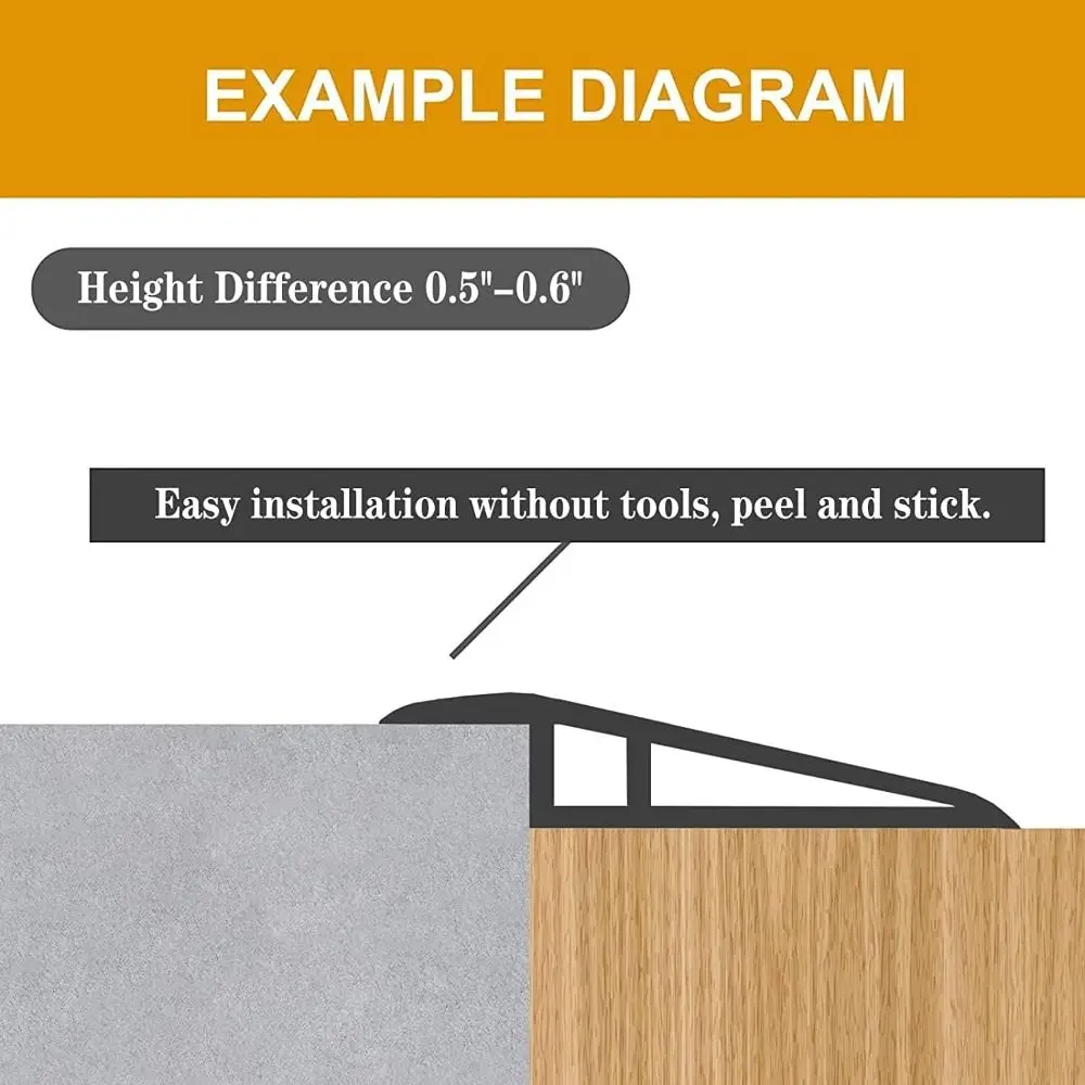 

Carpet To Tile Floor Transition Strip Self Adhesive Wear-resistant Threshold Cover Household Cuttable Flat Button Strip Doorway