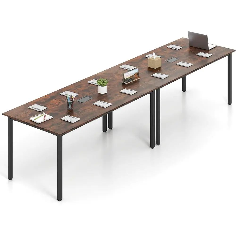 

Большой офисный конференц-стол 71 дюйм (длина) x 35,5 дюйм (ширина) с кабель-каналом для 8-10 человек, цвет: рустик-коричневый