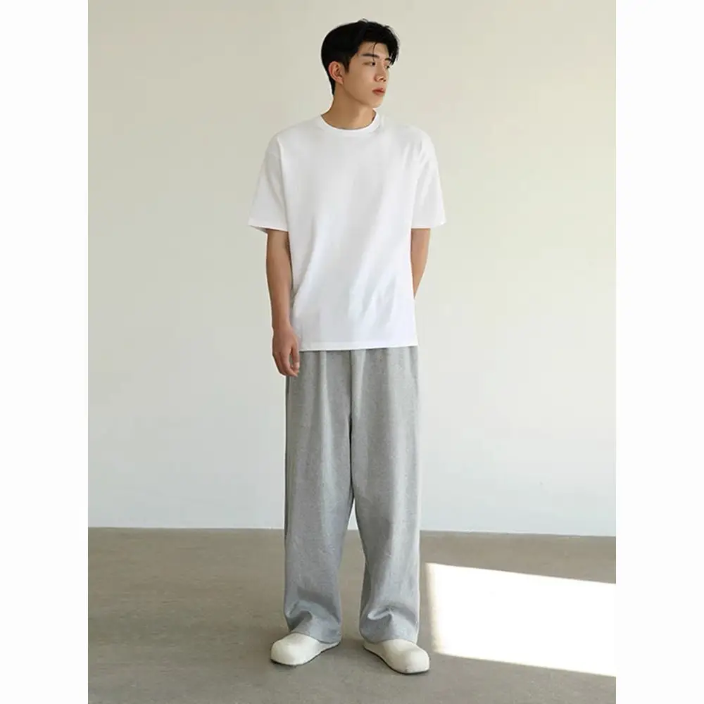 بنطال واسع الساق مع إحساس الستارة، بنطال رياضي فضفاض مستقيم الساق للرجال، سروال طويل غير رسمي للربيع والخريف، عصري #6