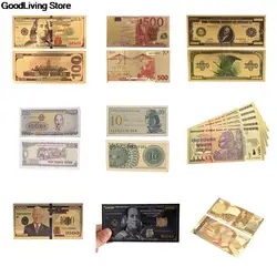 1PCS Gold Plated Banknotes Antique Black Gold Foil USD 100 Currency Commemorative Dollars Banknotes Decor fake money billet euro