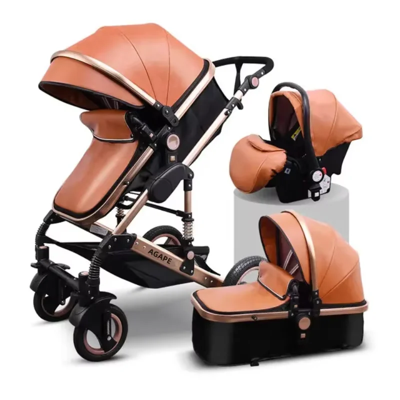 Wholesale 2024 New Deluxe Custom Made 3-in-1 Doll Jogger Baby Time Carriage 3 in 1 baby stroller