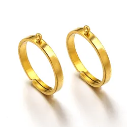 10pcs Stainless Steel Gold Plated Circle Adjustable with Hole Rings Setting Base for DIY Jewelry Making Accessories Wholesale
