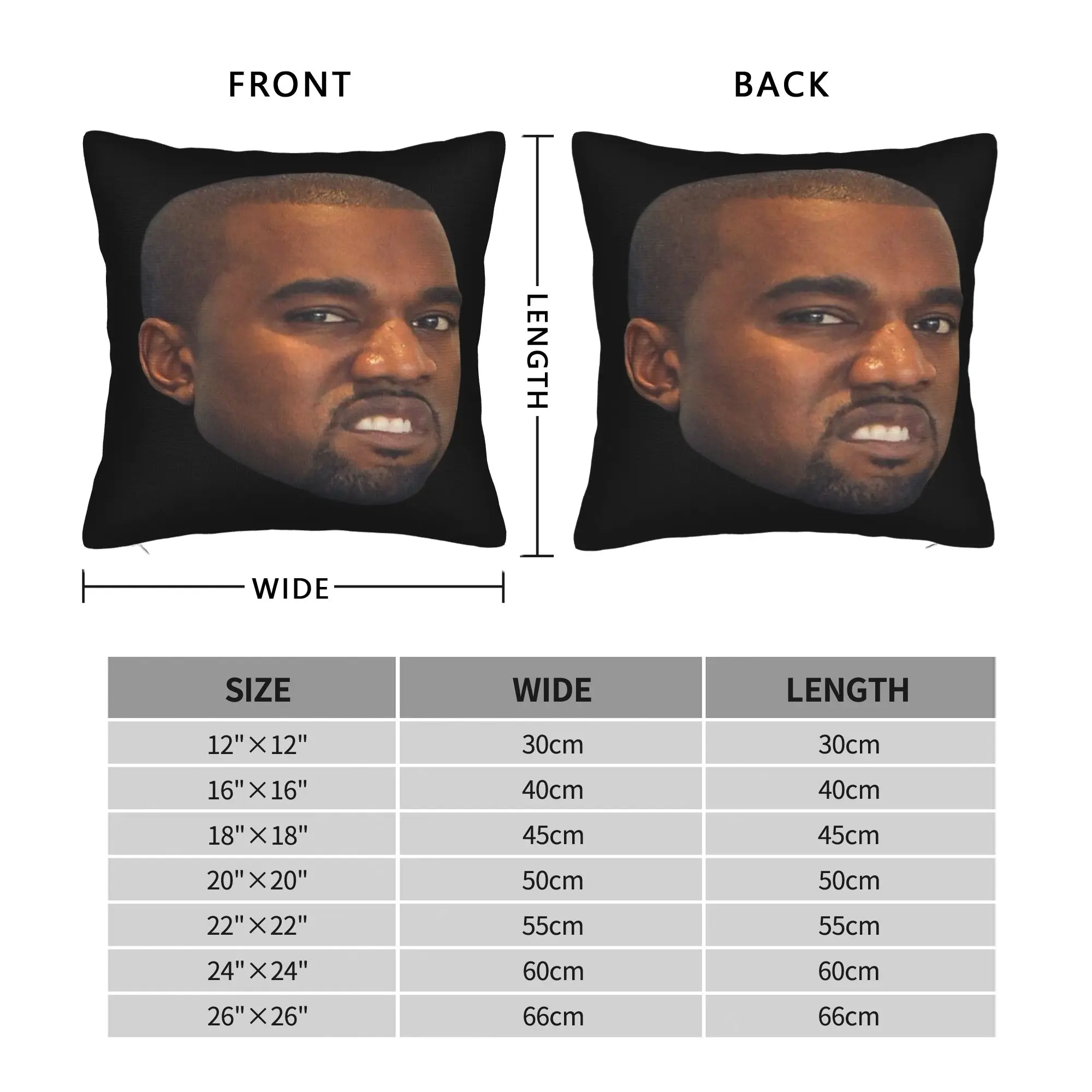 Pillow Case Kanye West Meme Graphic  Pillow Cover For Living Room Sofa Cute Funny Pillowcases