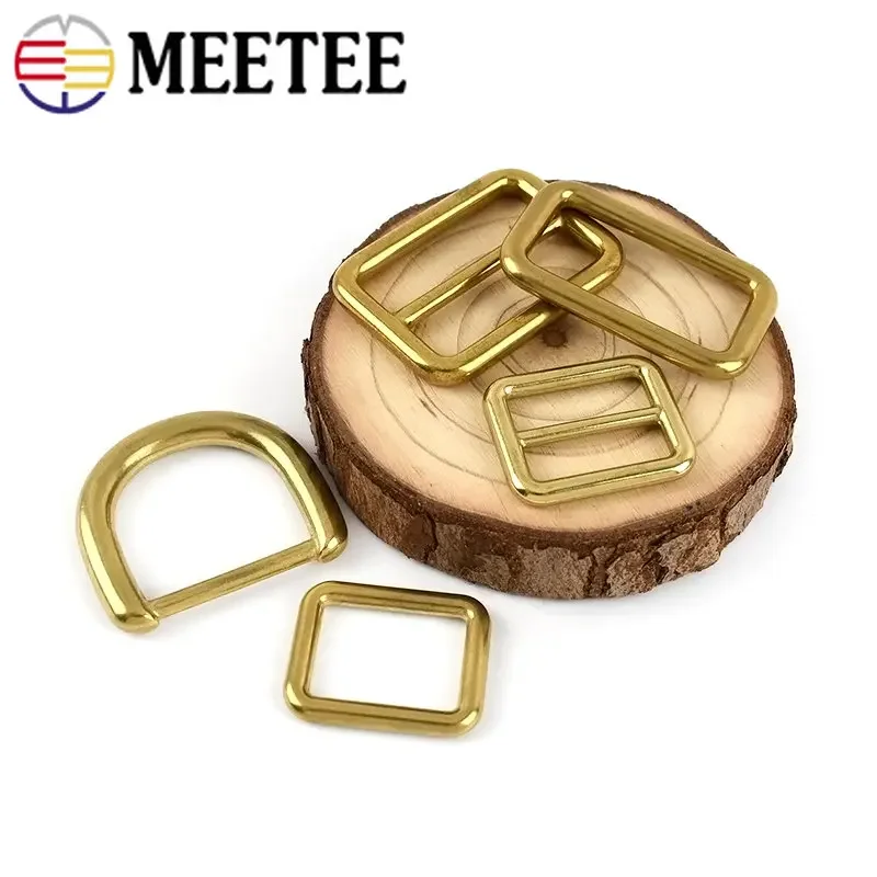 5 pz 15-38mm ottone metallo Tri-Glide Slider fibbia D anello di regolazione gancio borsa cinghia connettore fettuccia chiusura accessori per vestiti