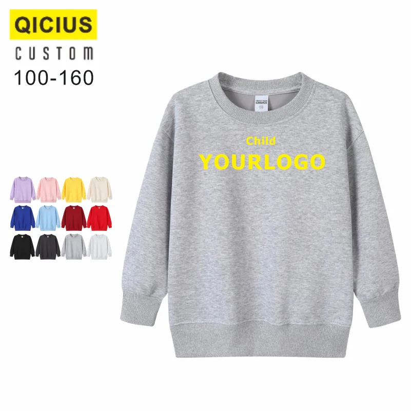 DIY Customise Your Logo Unisex Trend Casual Top Custom Crew Neck Pullover Personalised Sweatshirt Custom Children's Clothing