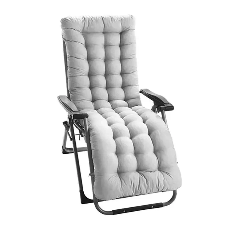Inyahome Patio Chaise Lounger Cushion Rocking Chair Sofa Cushion with Ties Thick Padded Chaise Lounger Swing Bench Cushion Grey