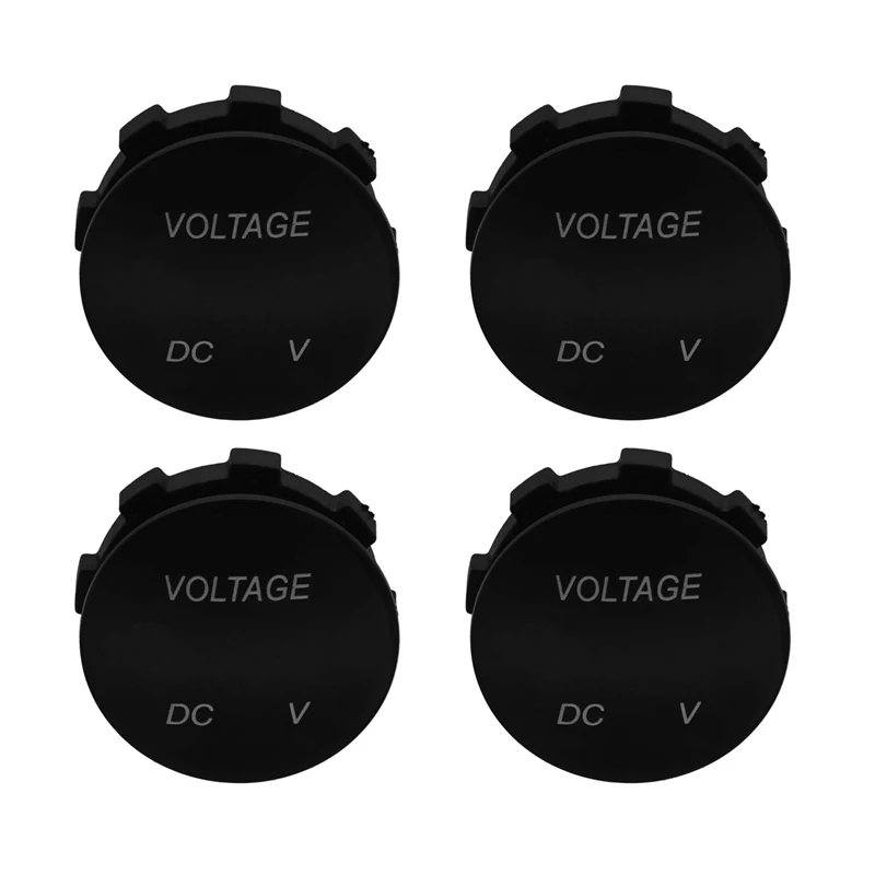 4X Voltage Meter Universal Voltmeter Digital Display Water Resistant LED Green Color For 12V-24V DC Car Automobile Truck