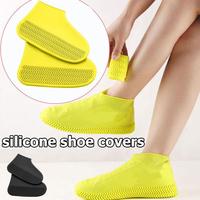 1pair Waterproof Rain Shoes Covers Reusable Silicone Cover Rain Anti-slip Adult Thick Cover Boots Boot Rain C6b0