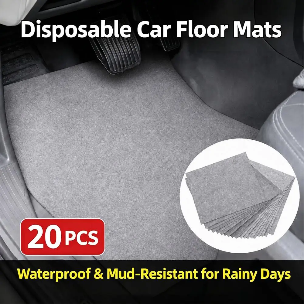 Einweg-Autofußmatten 50x40cm Universal Vliesstoff Saugfähige Auto-Fußpolster Schmutzabweisende Saubere Teppichauskleidungen Schwarz/Grau – Detail 18