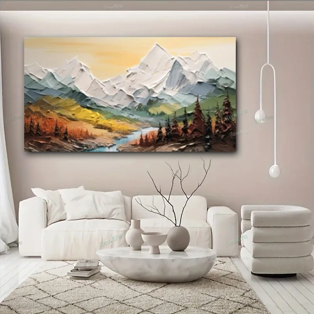 Hand Painted Abstract Gold colourful Canvas Acrylic painting decor Living Room large Wall art home decor oil painting on canvas