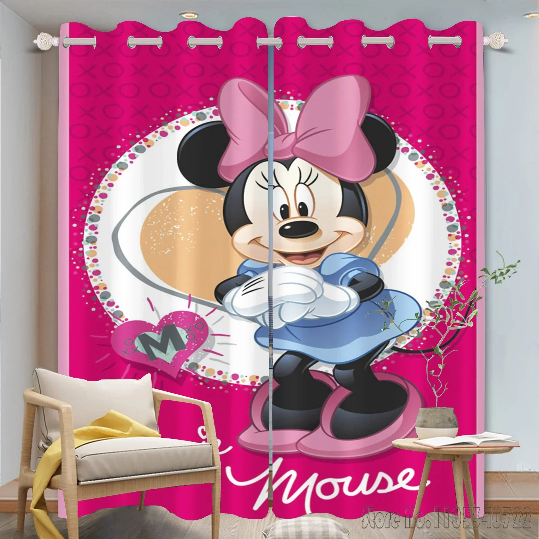 Mickey Mouse Disney Cartoon Window Curtain 3D Print Blackout Curtains Living Room Bedroom Decor Kids Gift