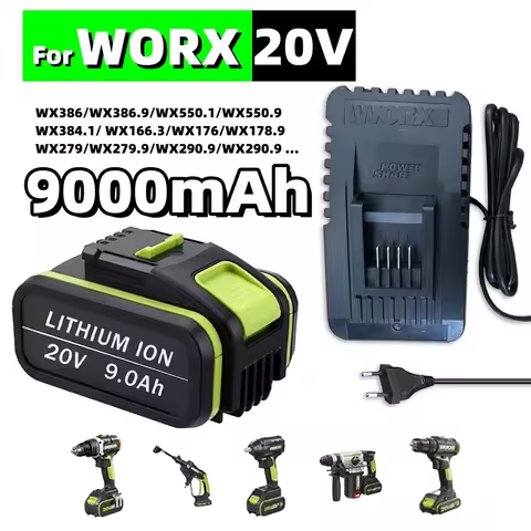 For Worx 20V Li-ion Battery Tools Replacement Battery 6Ah for Worx WA3551 WA3551.1 WX176 WX242 Screwdriver Power Tool