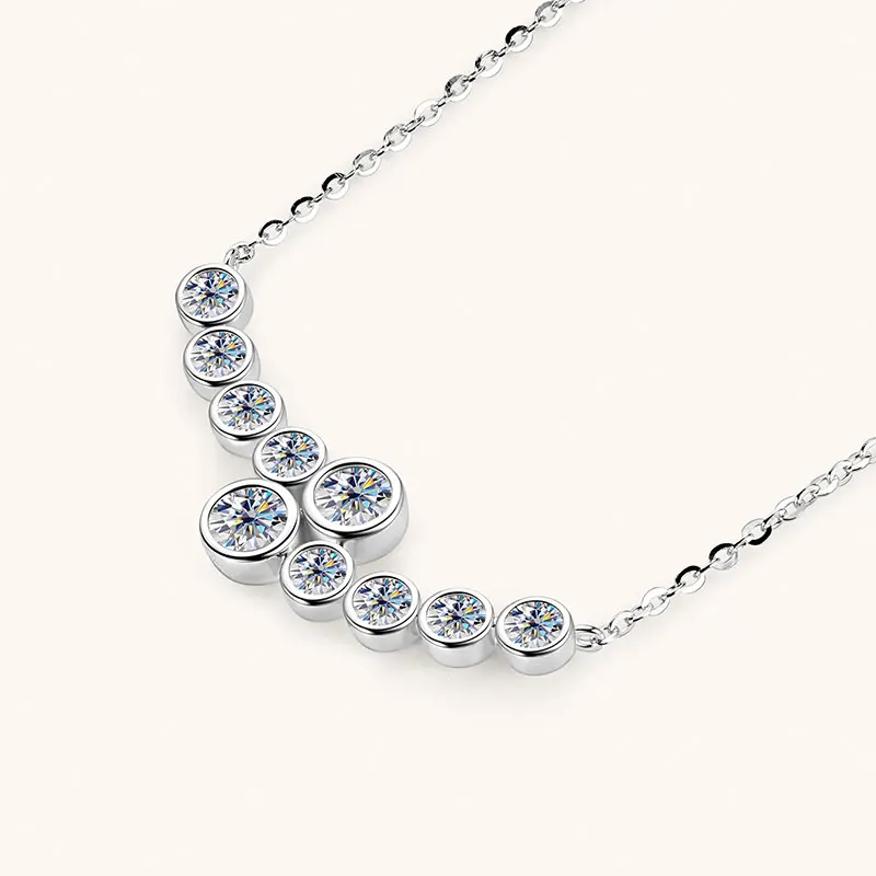 

Lnkry Bijoux Argent ожерелья из стерлингового серебра 925 пробы сертифицированное 4 мм и 3 мм нерегулярное ожерелье с пузырьками из муассанита для женщин ювелирные изделия