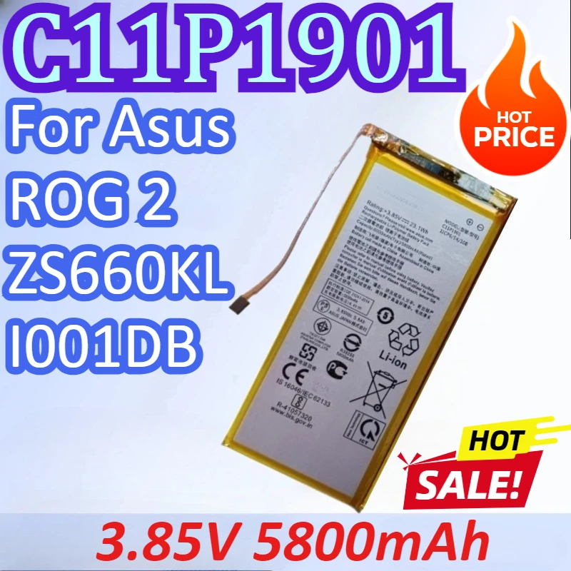 

C11P1901 3.85V 5800mAh Mobile Phone Battery For Asus ROG 2 ZS660KL I001DB Game Phone Generation Rechargeable Battery