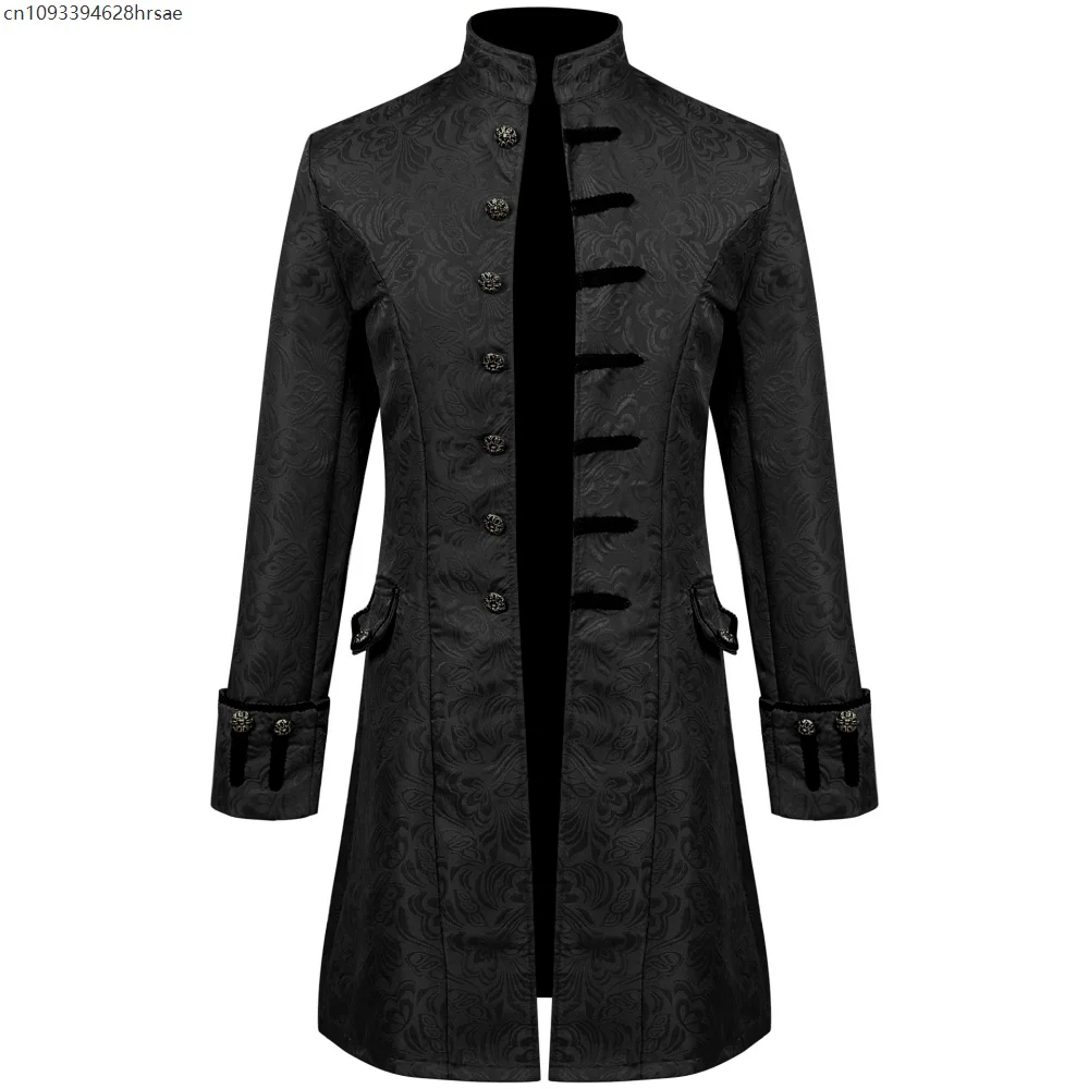 Мужское пальто в стиле стимпанк, колониальная куртка, винтажный средневековый викторианский костюм, фрак для вечеринки на Хэллоуин, наряд