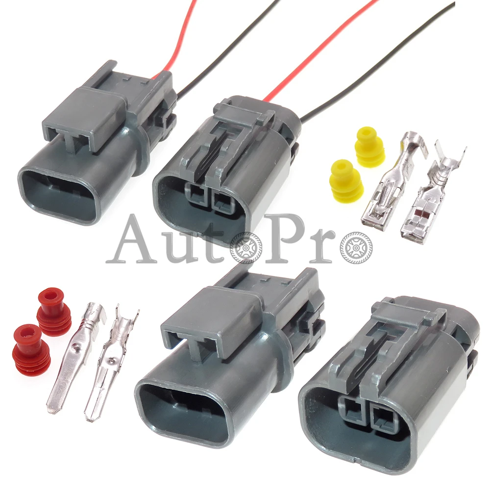 1 Set 2 Hole 7223-1824-40 7122-1824-40 AC Assembly Auto Modification Socket with Terminal Car Gasoline Pump Electric Cable Plug