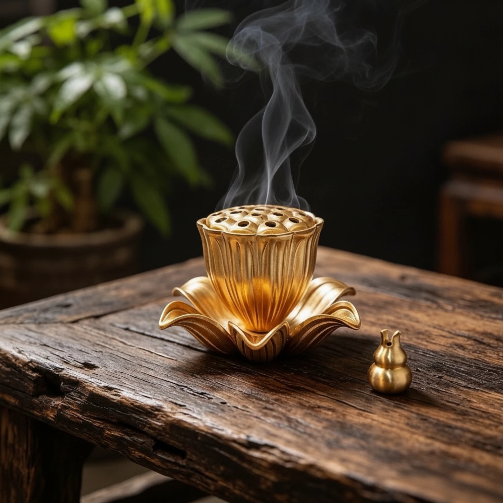 Lotus Incense Burner Perforated Incense Holder with Cover Censer Relaxing Decor Easy to Clean for Tea Room, Study