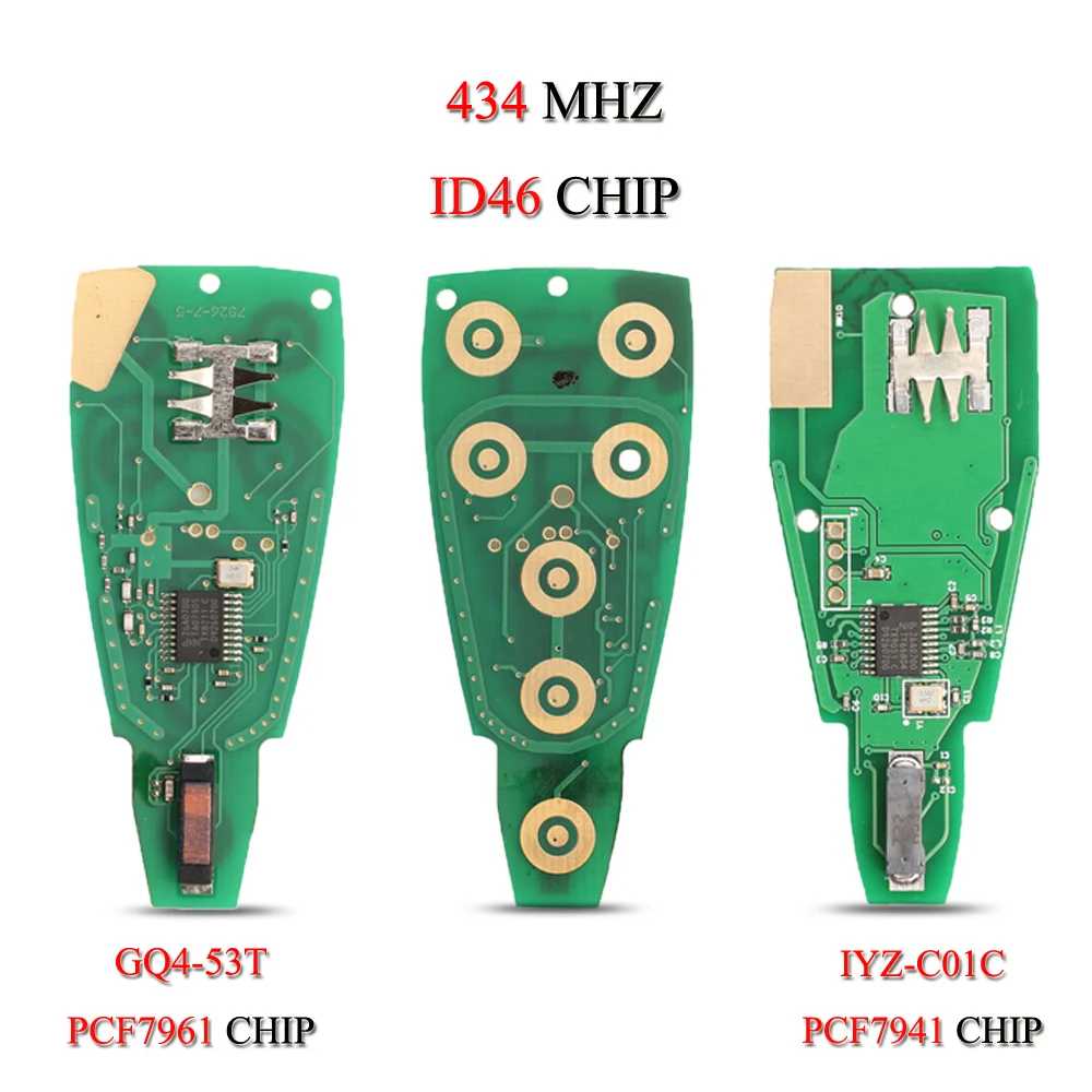 jingyuqin 10PCS/Lot GQ4-53T IYZC01C Remote Car Key Circuit Board For Jeep Chrysler Dodge Ram Journey ID46 Chip 433Mhz