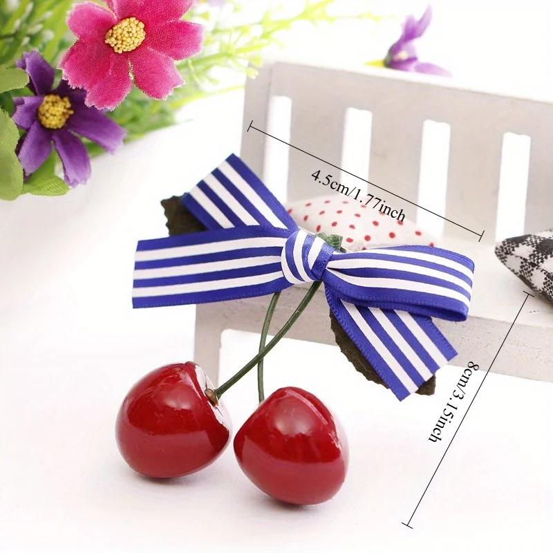 

Princess Fantasy Hair Clip Hair Accessories 3D Cherry and Bow Design for Women Girls Elegant Party Daily Use Headband Headwear