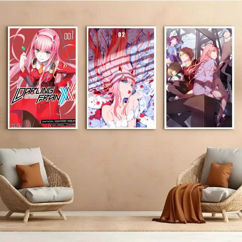 DARLING In The FRANXX Zero Two Anime Poster HD Anime Hot Theme Singer/OST/Movie-Waterproof Self-Stick Home Decor