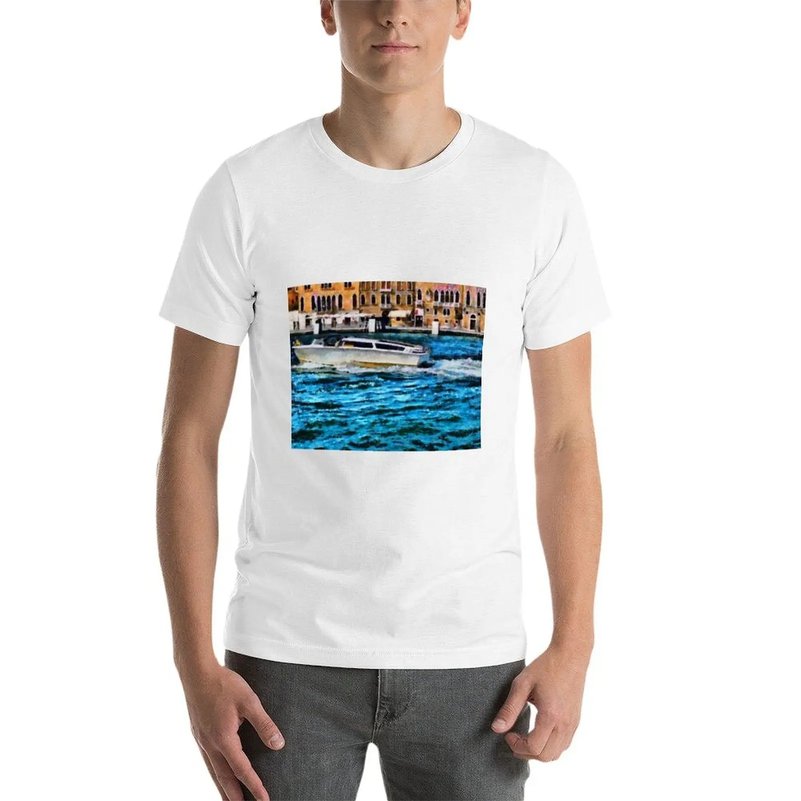 Fast boat in Venice T-Shirt man tshirt men t shirt cotton 100% t shirts designer T-shirt