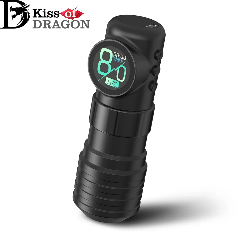 Kiss of Dragon  Fixed Stroke Tattoo Machine 2 Types Non-Slip Grip 4-9.9V Wireless Tattoo Pen for Fine Detail Tattooing
