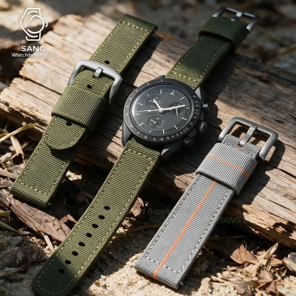 20mm 22mm Nylon Watch Band Men Sport Military Strap Quick Release Bracelet Smartwatch Woven Elastic Fabric Wristband Accessories