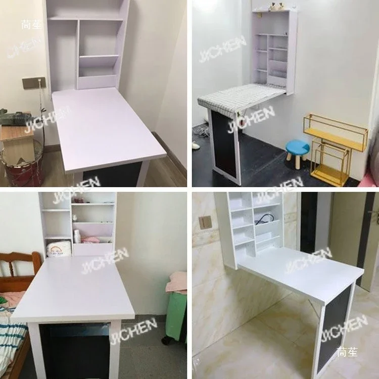 

Wall-mounted foldable multi-functional dining table invisible household storage side cabinet integrated small table