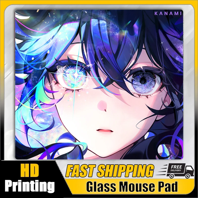 Kanami Glass Pads Japanese Anime Limited Edition Replica Gaming Tempered Glass Mouse Pad Smooth Gaming Desk Pad FPS Mousepads