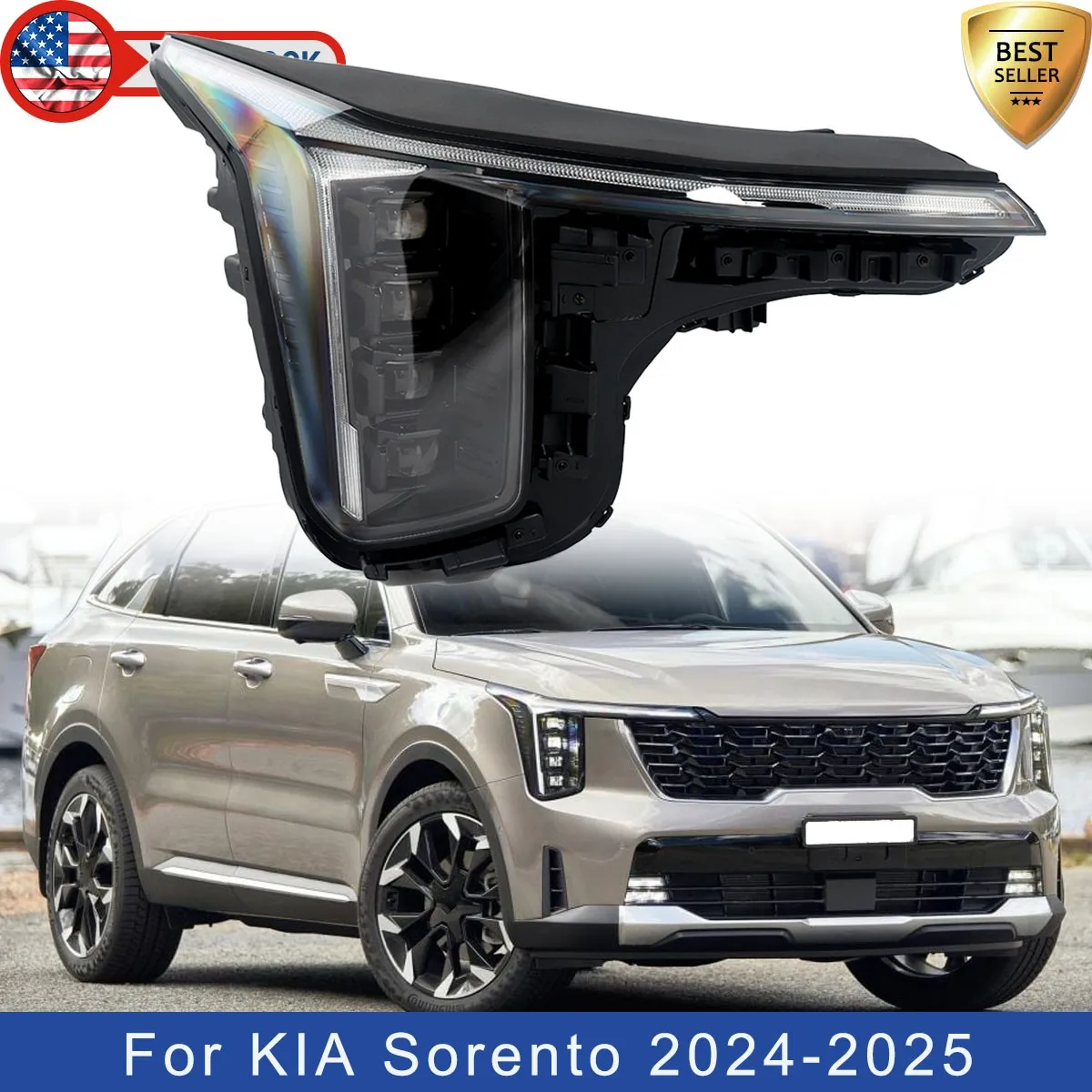 

Передняя правая фара для KIA SORENTO EX SXL X-line Sport 2024 2025, заводской проекционный блок фары, правая сторона, 92102R5600