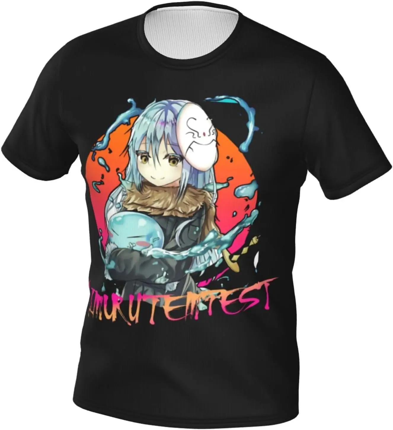 Anime That Time I Got Reincarnated As A Slime Rimuru Tempest Man's T-Shirt 3D Summer Casual Round Neck Short Sleeve T-Shirts