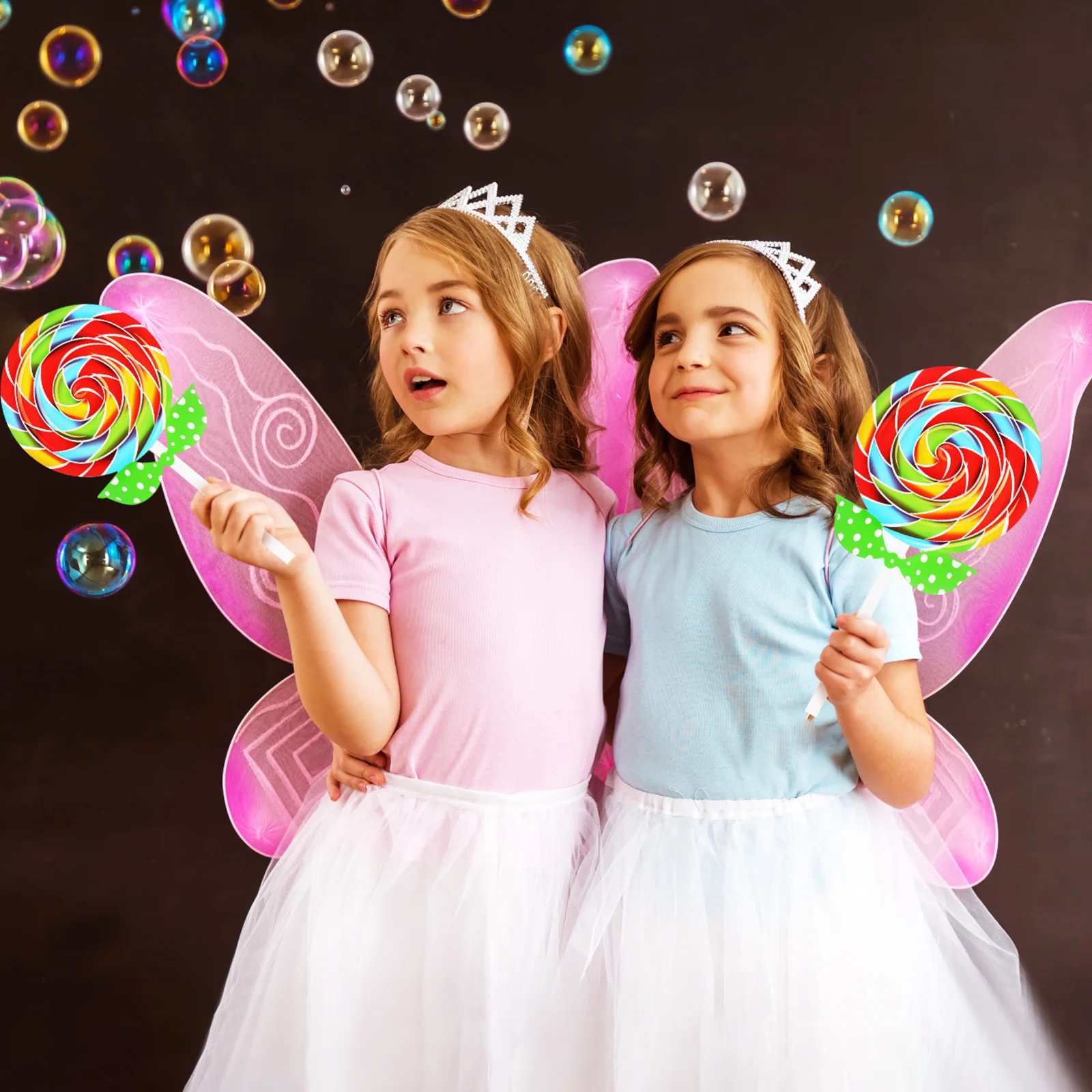 

2Pcs Lollipop Props Giant Candy Ornaments Bright Colorful Handheld Photo Booth Accessories for Party Carnival Christmas