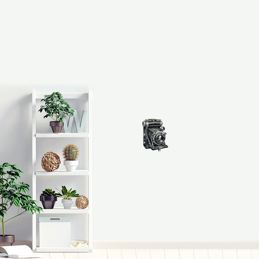 Three Ratels CD176 Vintage camera nostalgic cartoon Wall stickers for home decoration