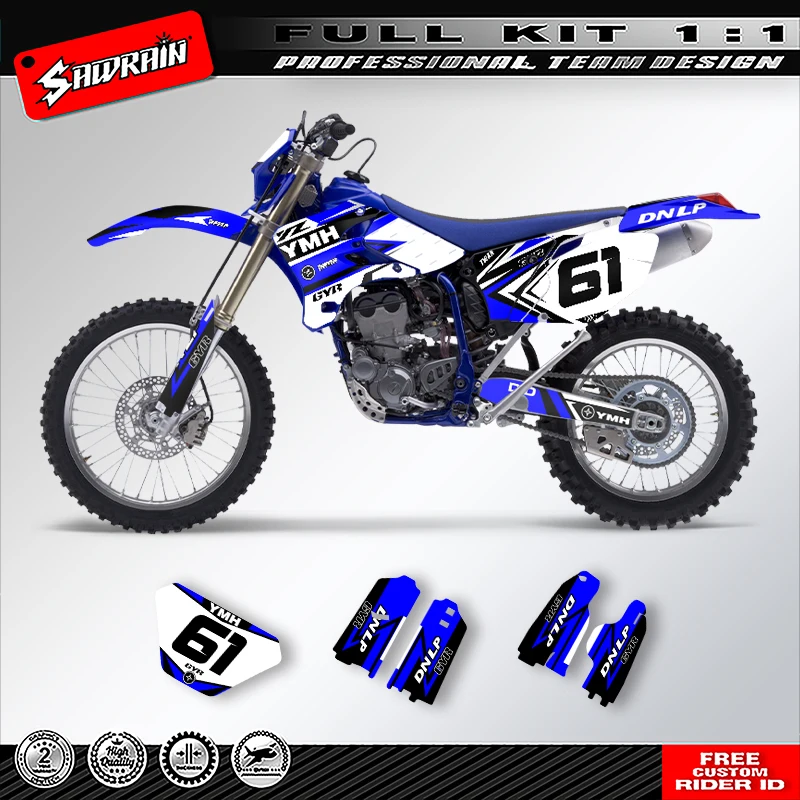 

Sawrain Motorcycle Sticker Custom Team Graphics Decals Kit For YAMAHA WRF250 450 2003 2004 2005 2006 004