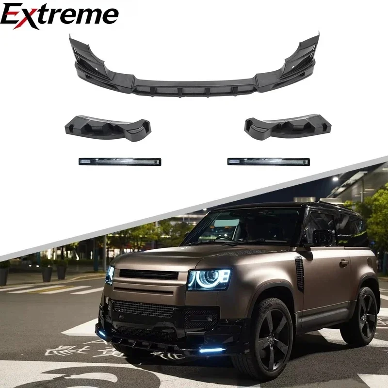 High Quality ROCK Style PP Plastic Body Kit Front Lip Fit Defender Car Exterior Modification Accessories
